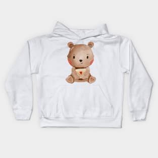 Cute Valentines Day Teddy Bear Kids Hoodie